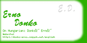 erno donko business card